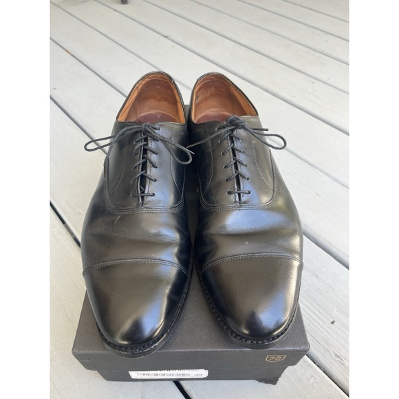 Allen Edmonds Park Avenue Mens 11.5 D Black Leather Cap Toe Oxford NEW SOLES!!!
